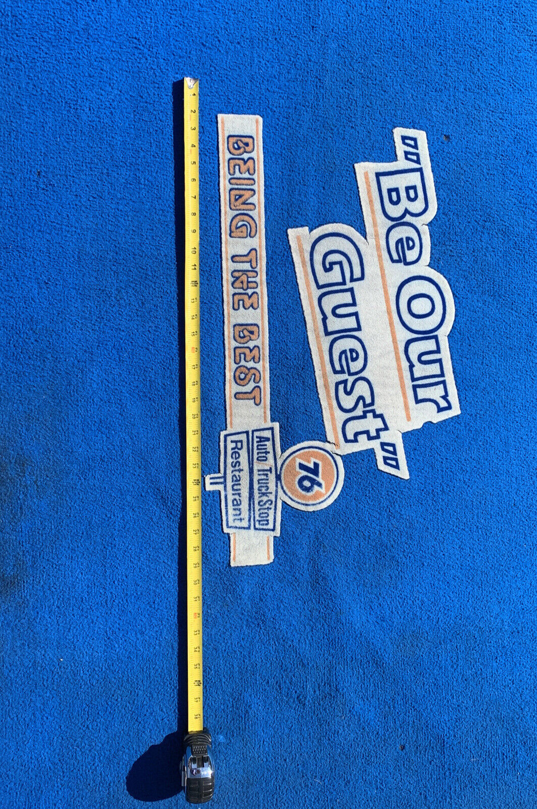 Vintage - Rare 76 “Be Our Guest” Being The Best” 4x6 Rubber Backed Floor Matt.