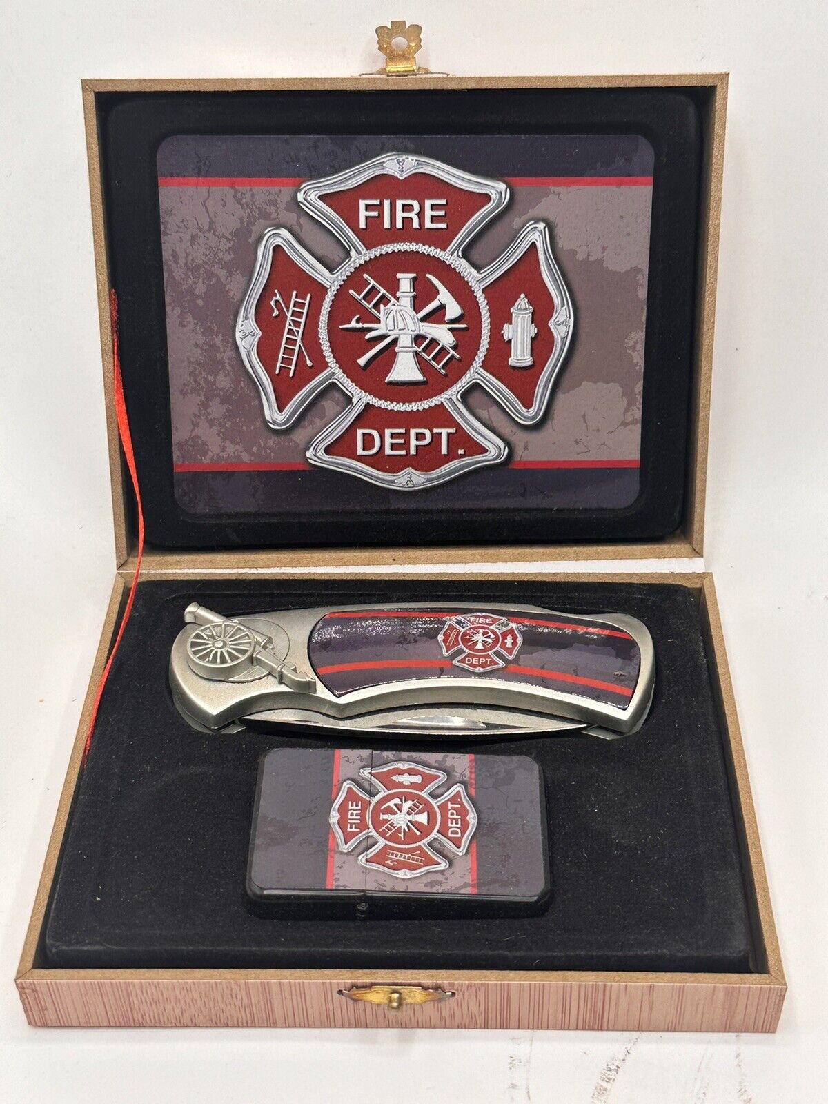 New Fire Dept Department Firefighter Lighter & Knife Set SAME DAY SHIPPING