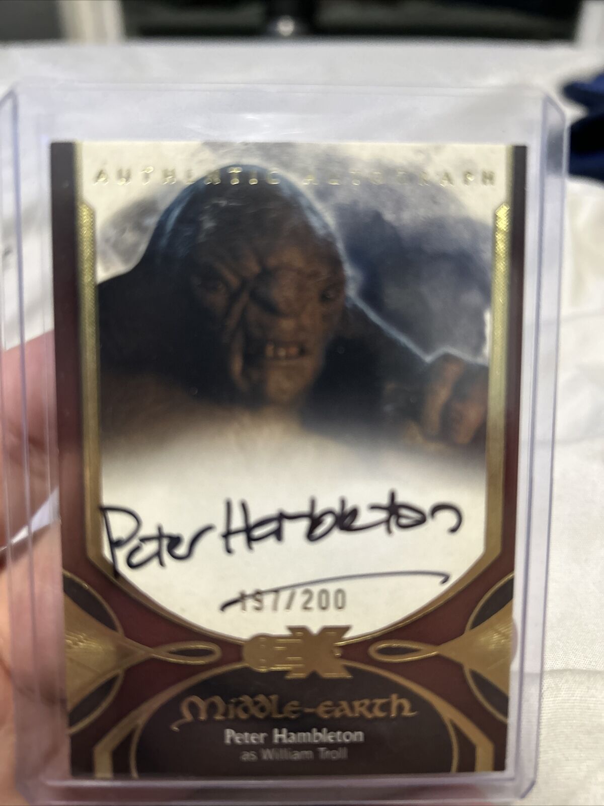 Cryptozoic CZX Middle Earth Peter Hambleton AUTO #197/200signed William Troll