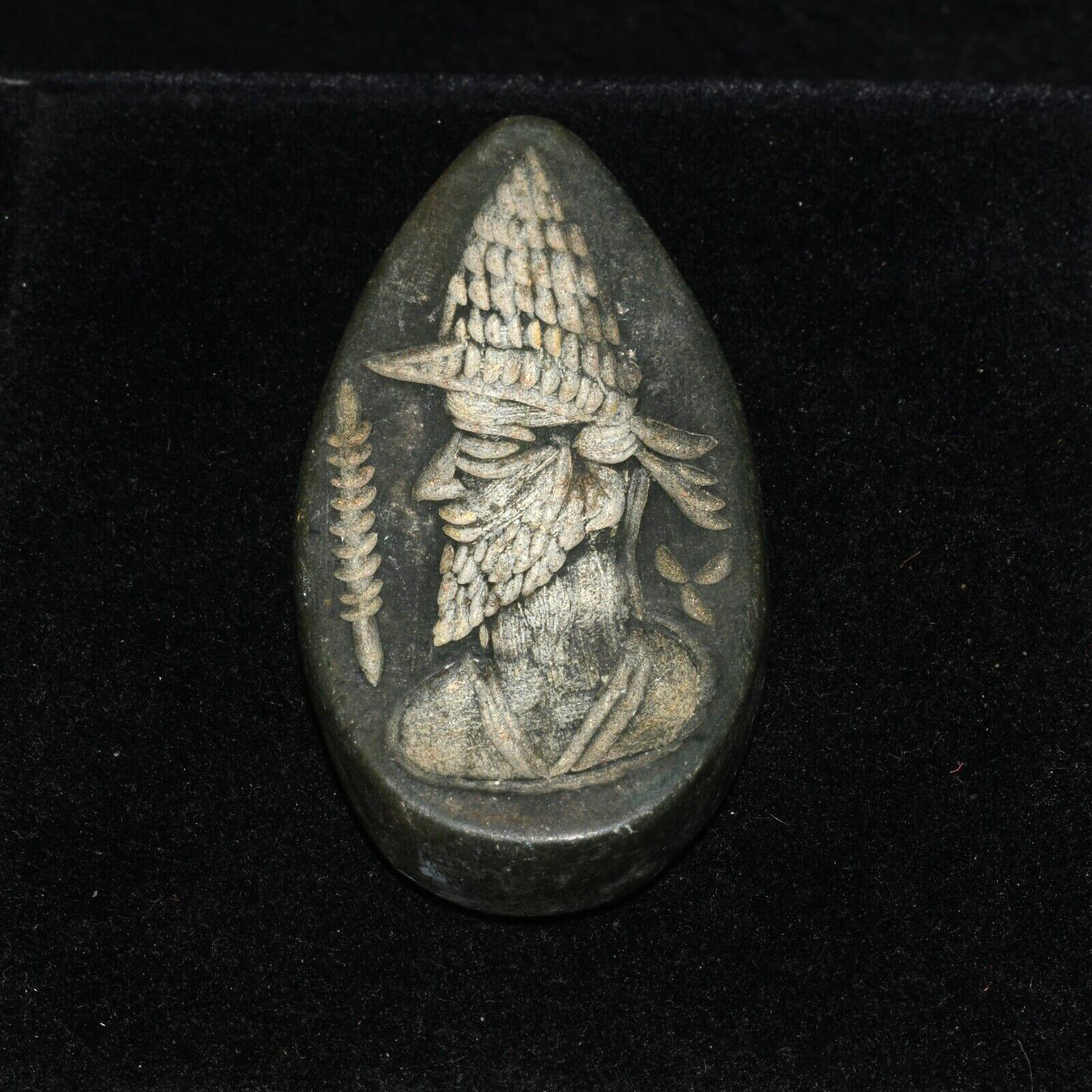 Ancient Near Eastern Sasanian Empire Stone Amulet Pendant depicting Figurine
