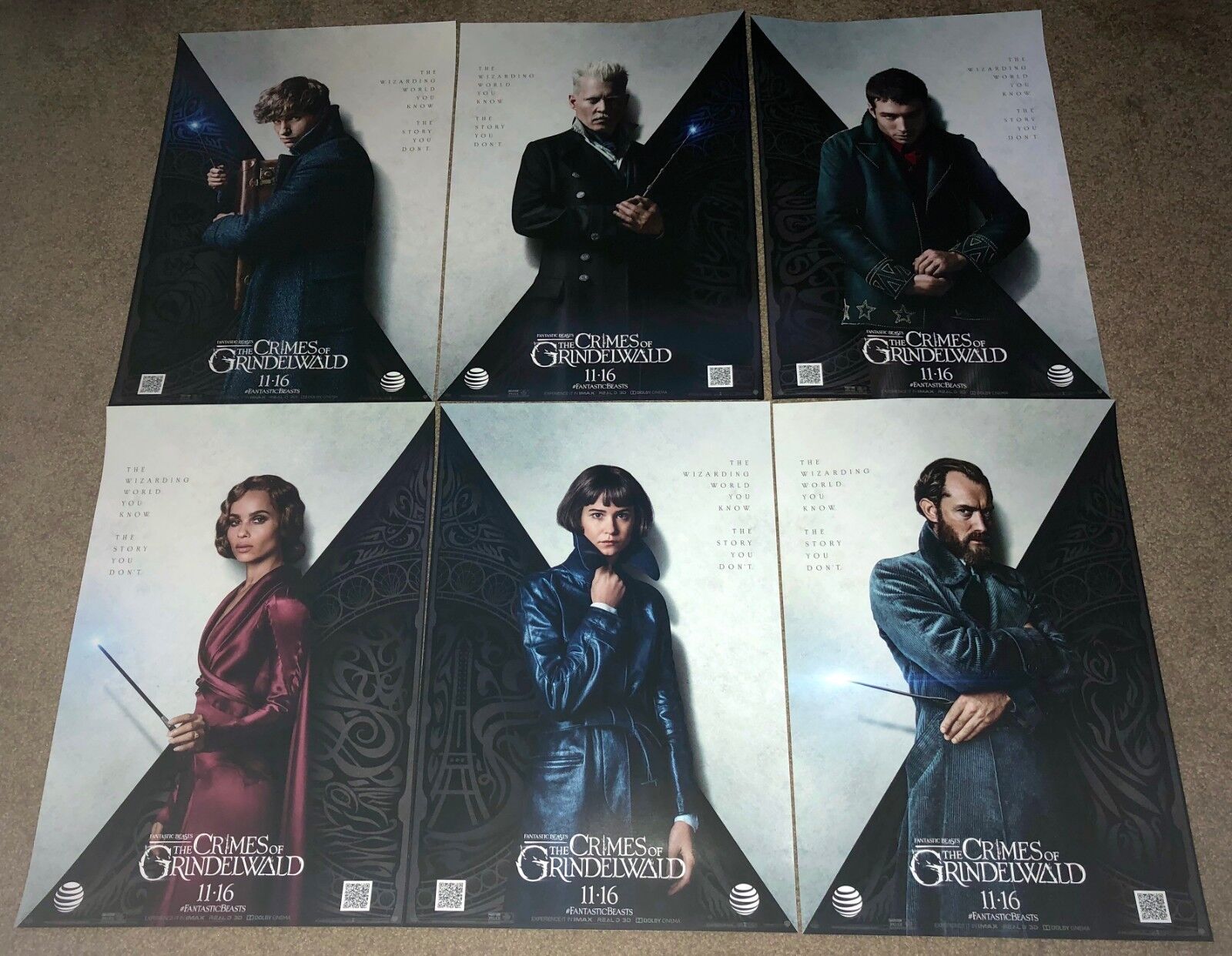 Harry Potter Movie Poster Set Fantastic Beasts Crimes of Grindelwald Johnny Depp