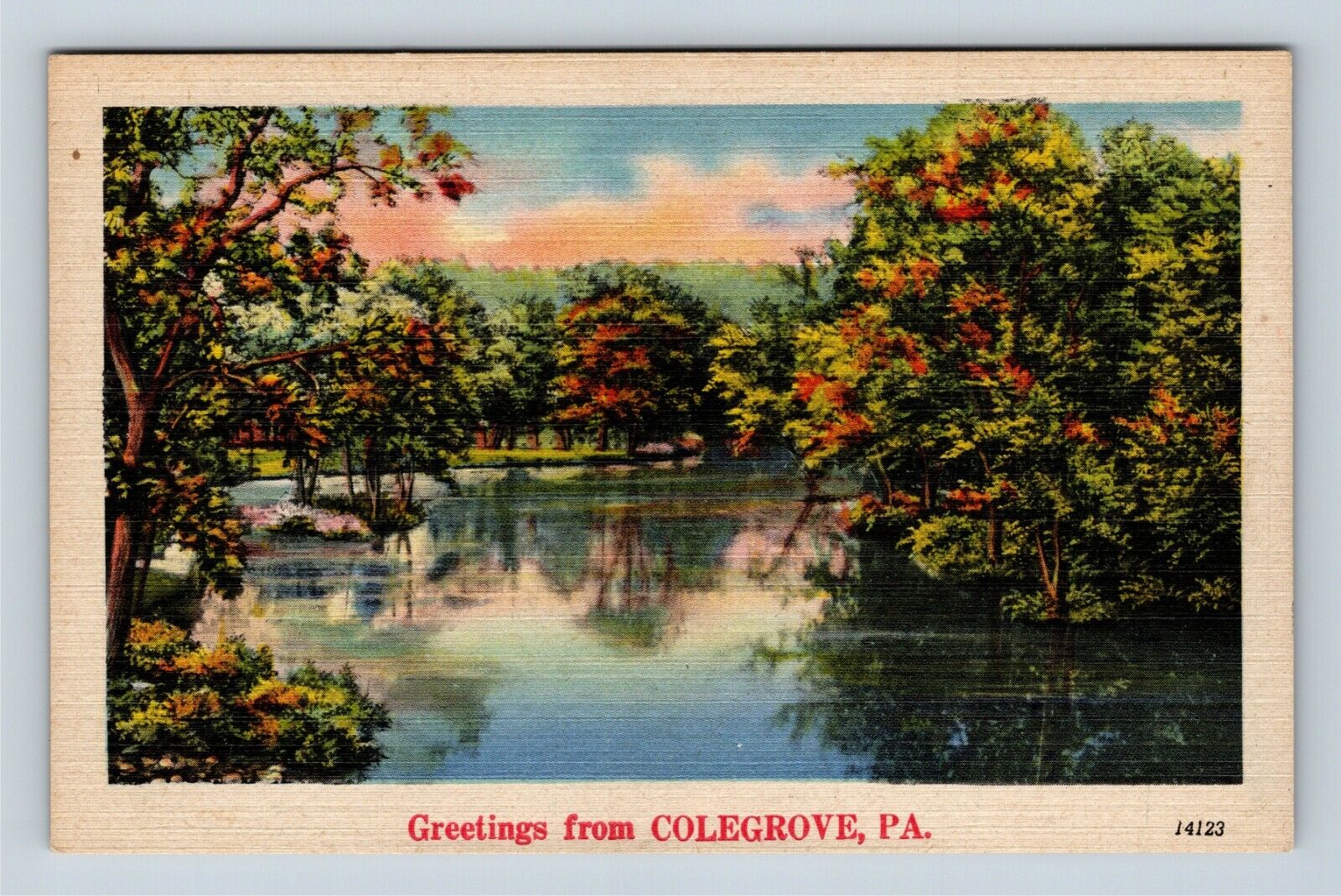Colegrove PA, Scenic Greetings, River, Pennsylvania, Vintage Postcard