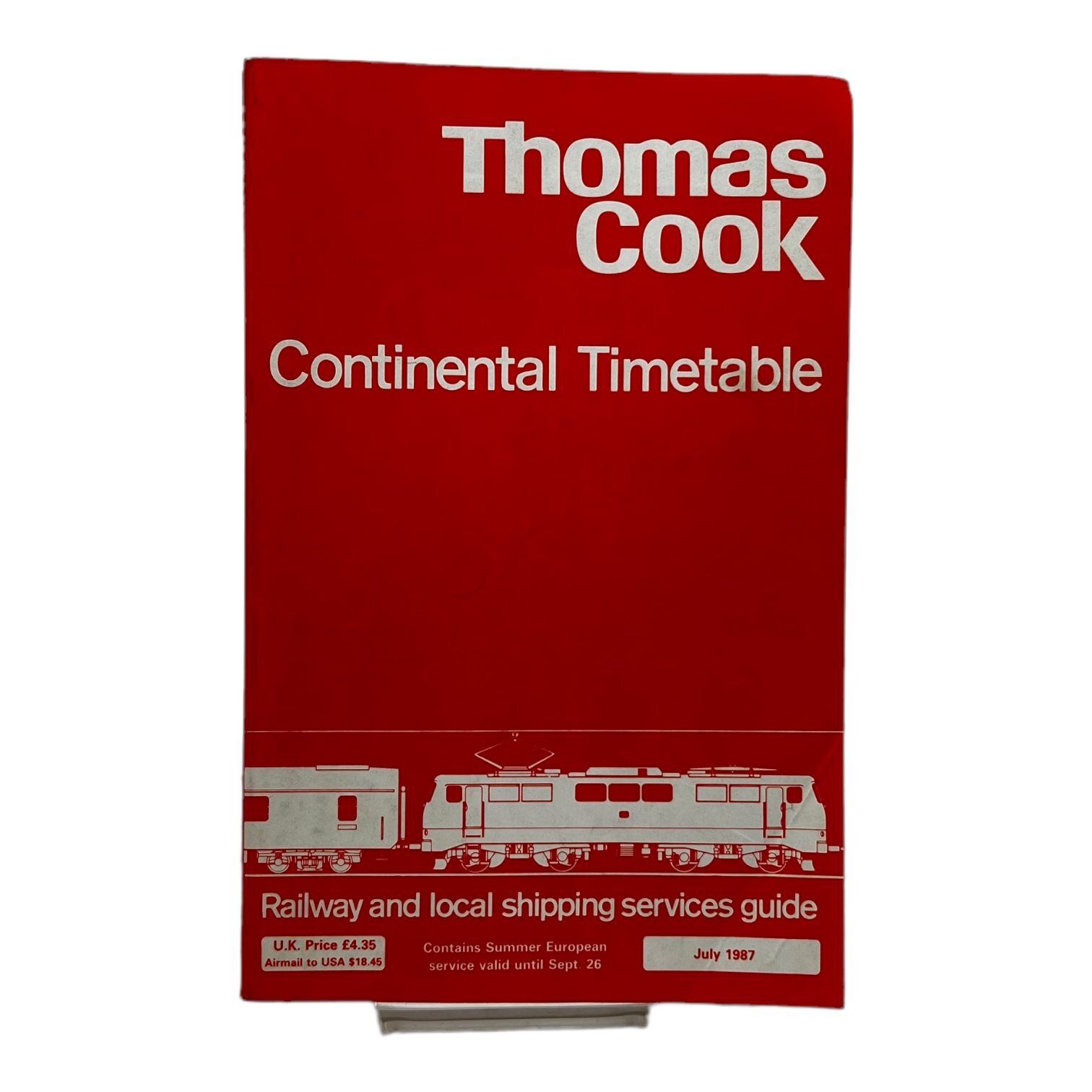 July 1987 Thomas Cook Continental Railway & Local Shipping Services Guide