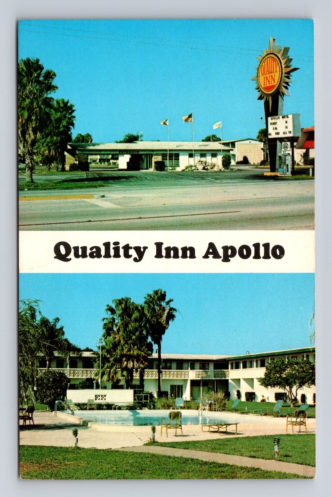 Titusville FL-Florida, Quality Inn Apoll, Advertisement, Vintage Postcard