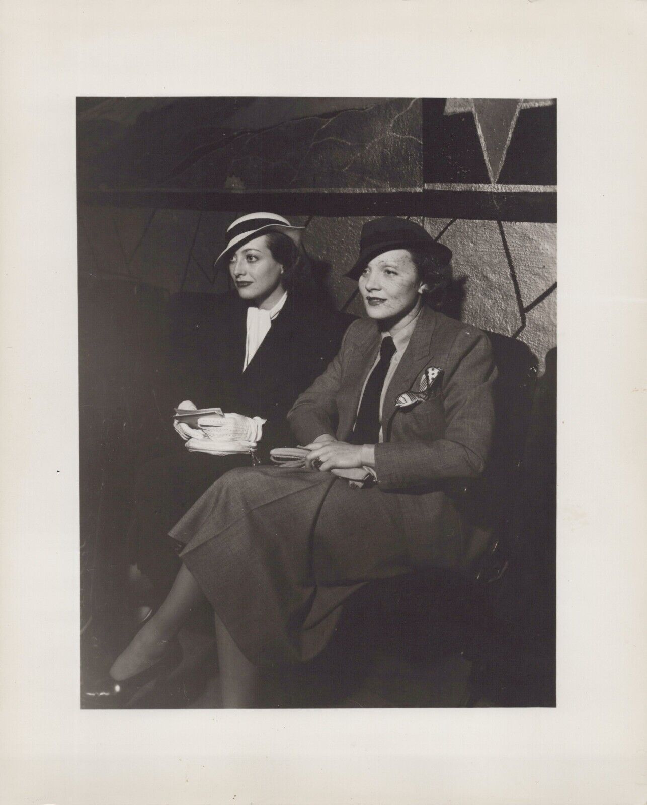 HOLLYWOOD BEAUTY MARLENE DIETRICH + JOAN CRAWFORD PORTRAIT 1950s Photo C37