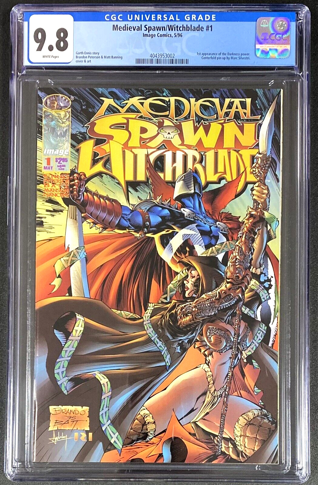Medieval Spawn/Switchblade #1 1996 CGC 9.8 1st Darkness Marc Silvestri Pin-up