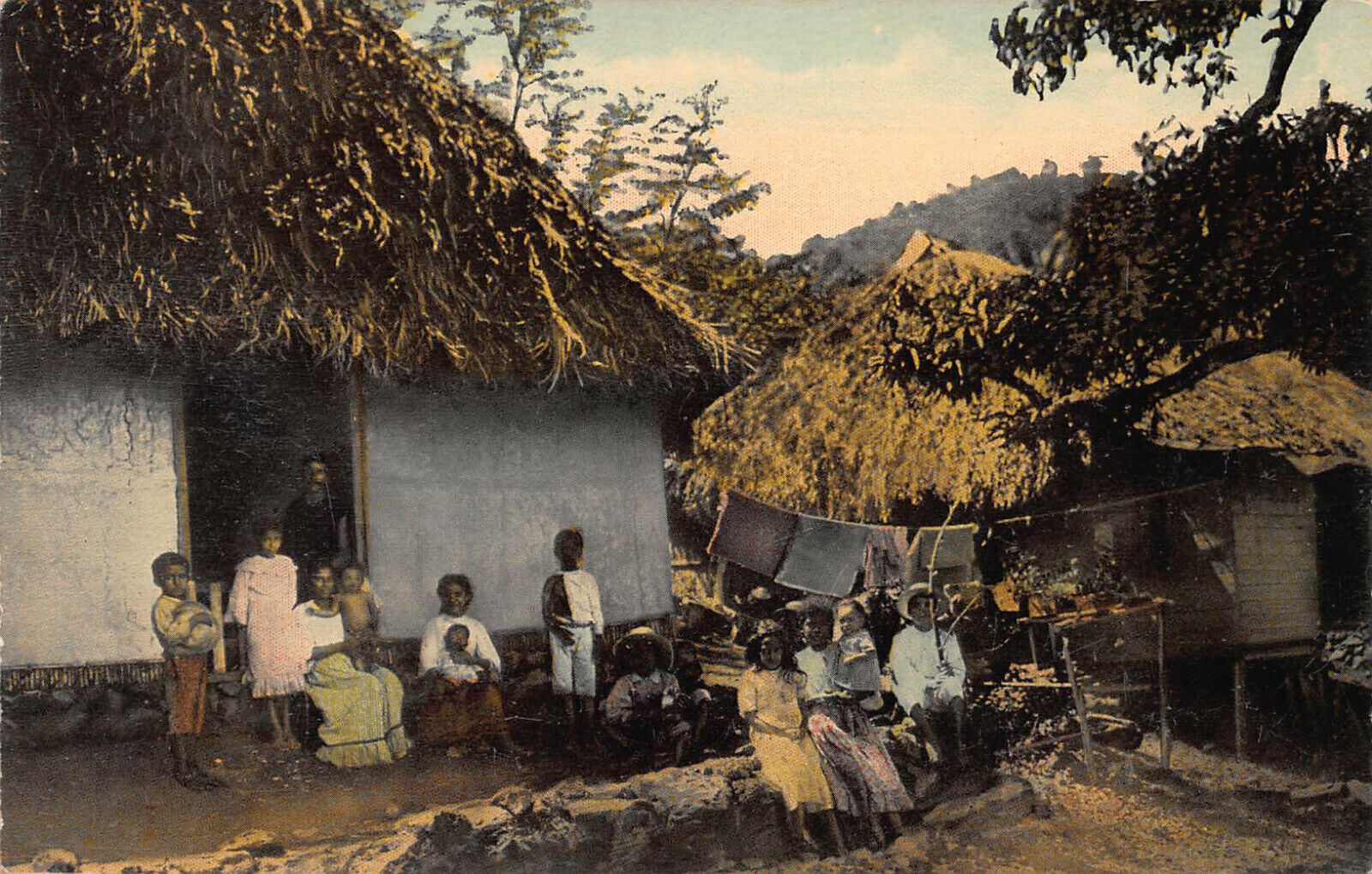 A Group of Panama Natives, Panama, Early Postcard, Unused