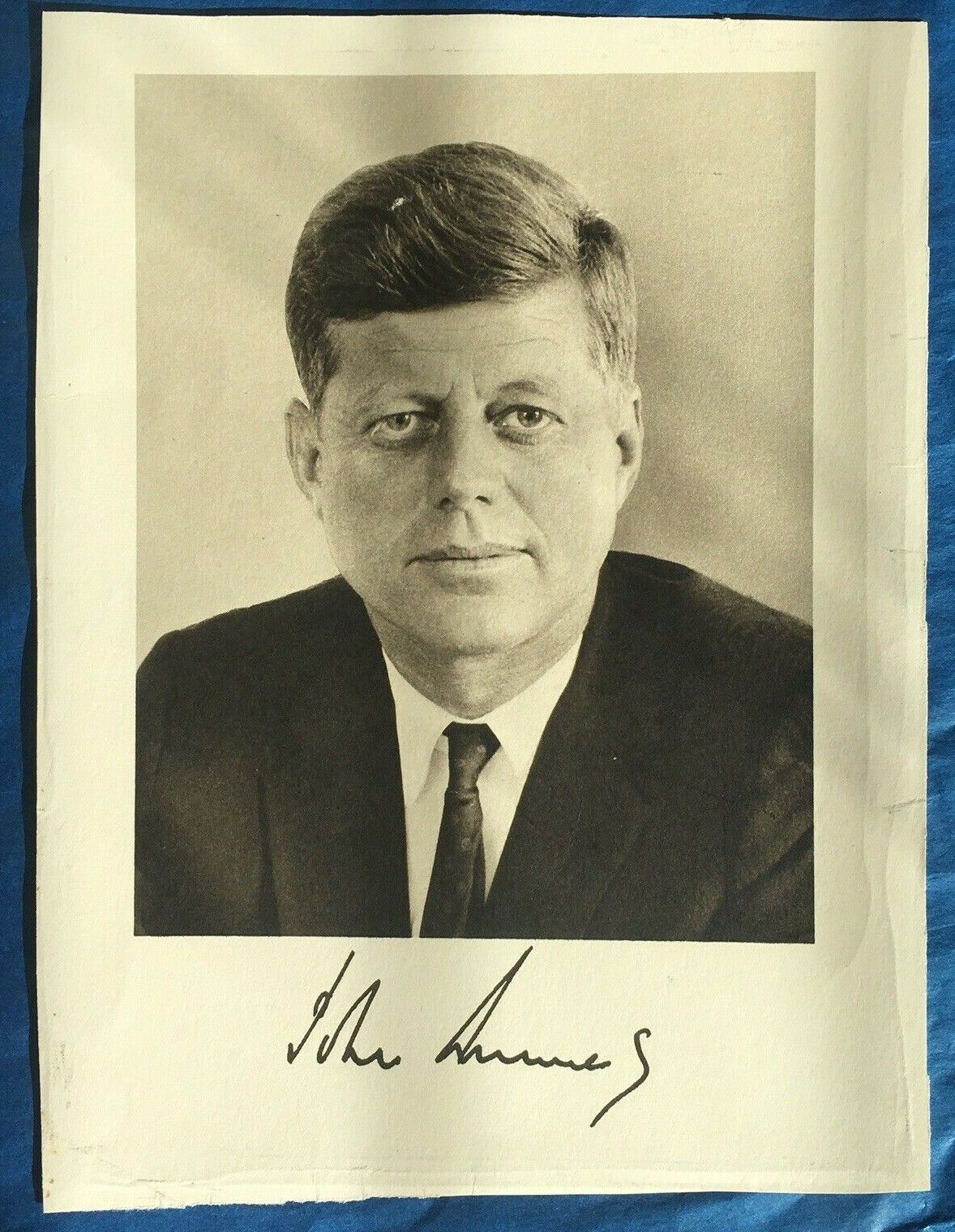 John F Kennedy Photo 5.5x7 Card Stock JFK Black and White No COA