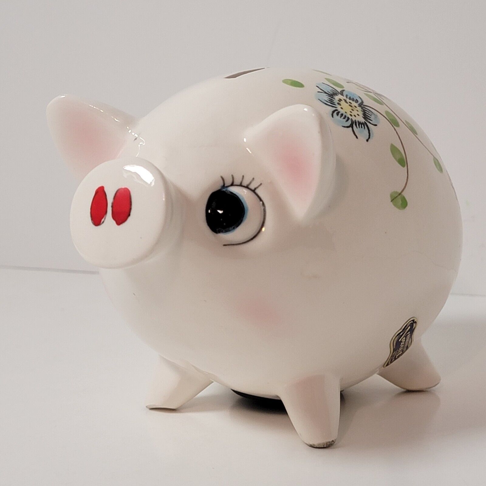 Vintage Cute Hand Painted Norcrest Piggy Bank Japan Ceramic GUC