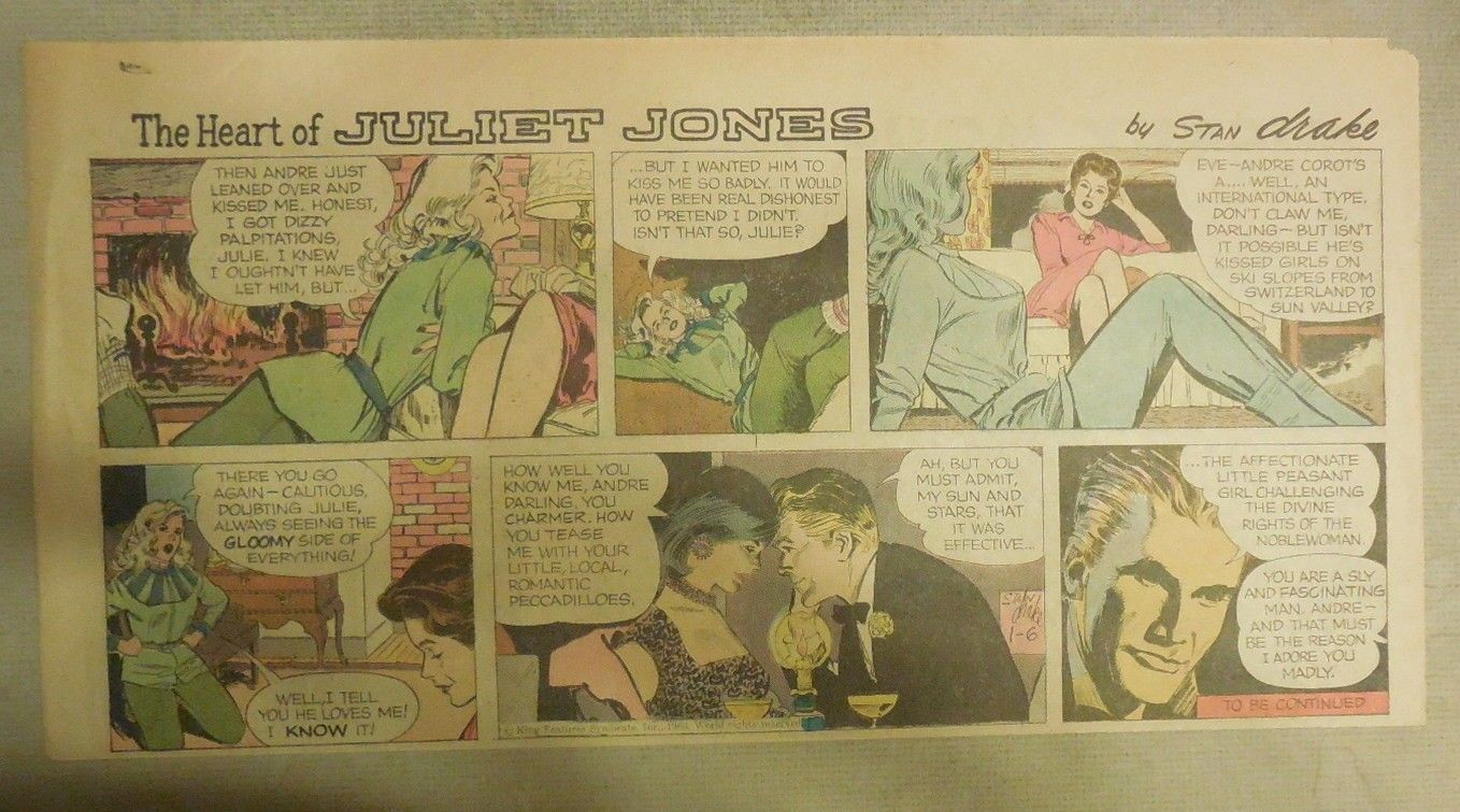 (50) Heart Of Juliet Jones Sundays by Stan Drake from 1963 Most:7.5  x 15 inches