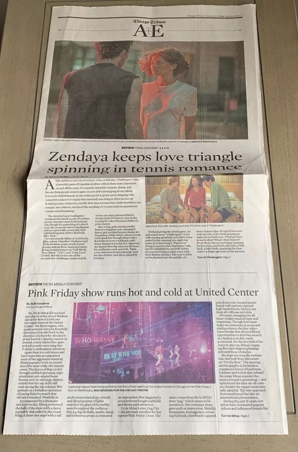 Challengers Review/Nicki Minaj Concert - Chicago Tribune - April 26, 2024