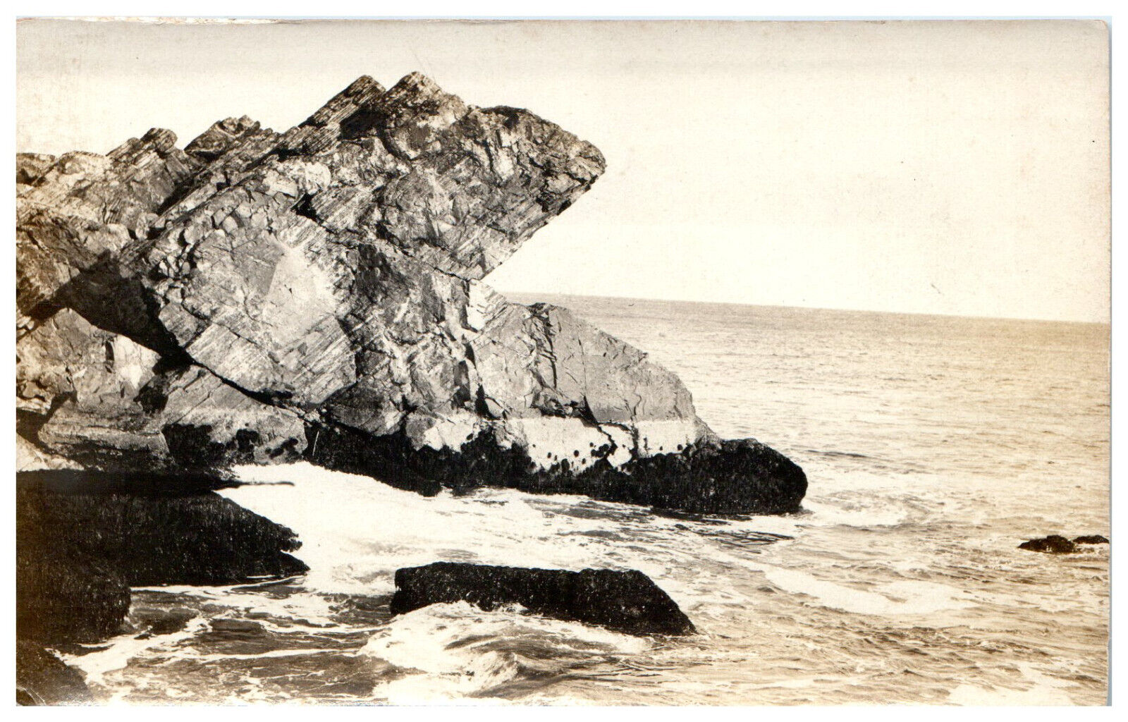 Postcard Pulpit Rock Near Nahant Massachusetts 1905 Ledger Account On Reverse