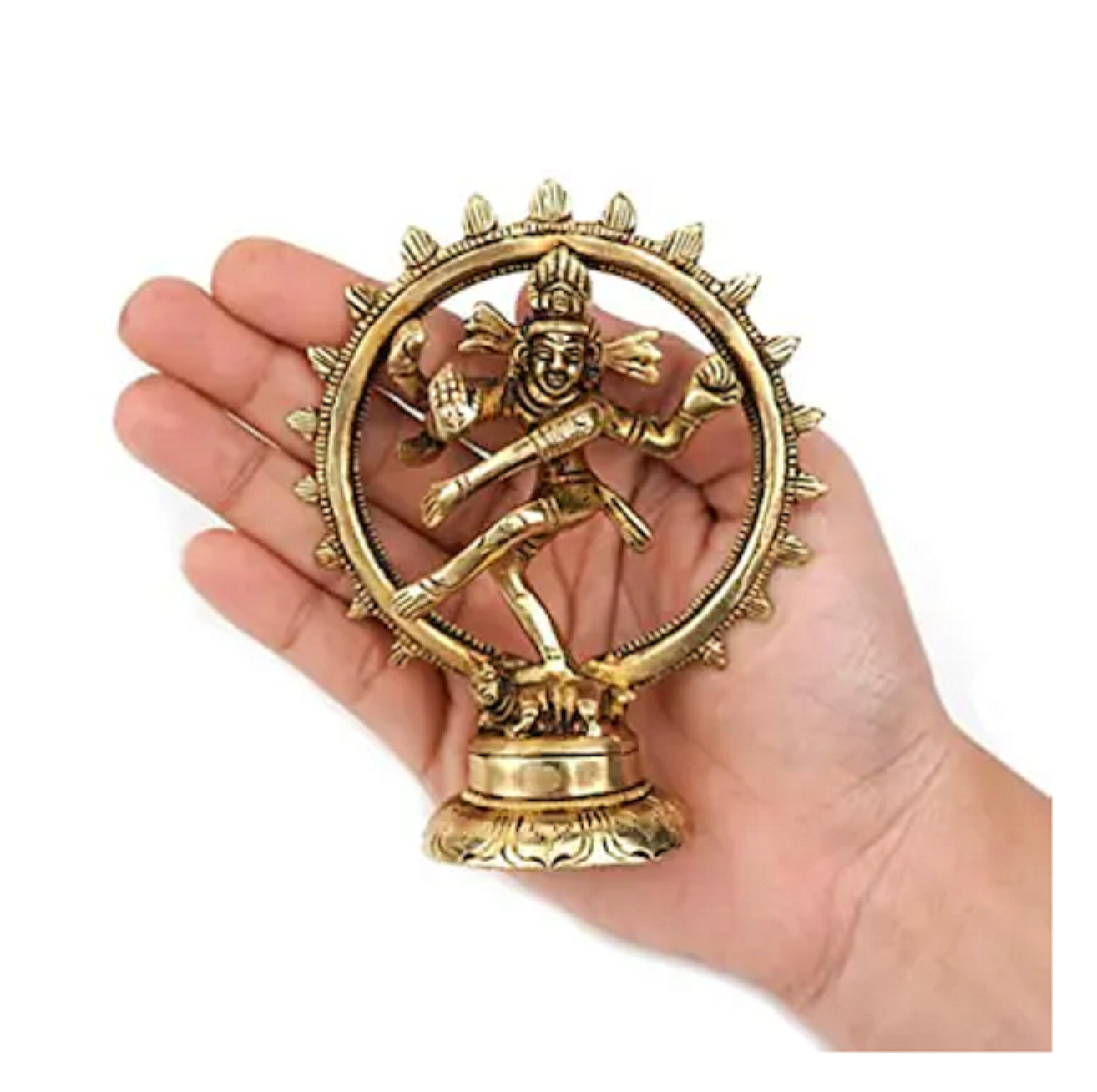Brass Nataraja Statues Shiva Dancing Nataraja Idol Showpiece for Home Decor 4inc