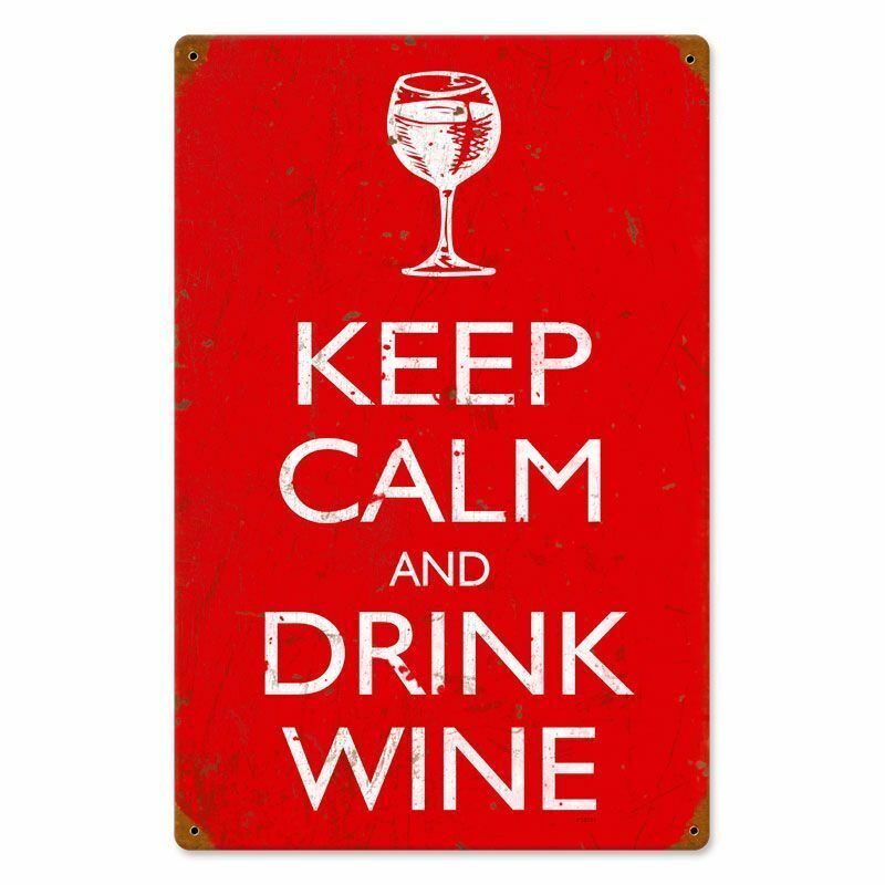KEEP CALM AND DRINK WINE RED BACKGROUND WHITE 18