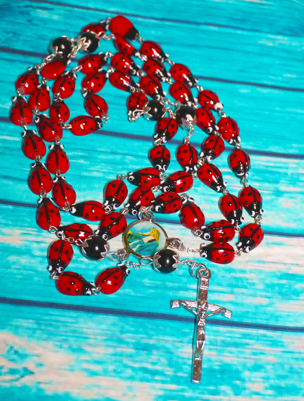 Catholic Rosary Ceramic Ladybug 29\