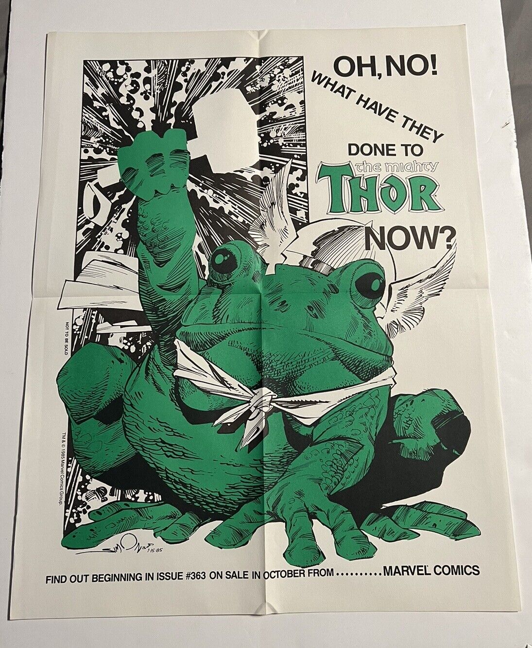 The Mighty Thor into Frog Promotional Poster Walt Simonson Marvel Comics RARE