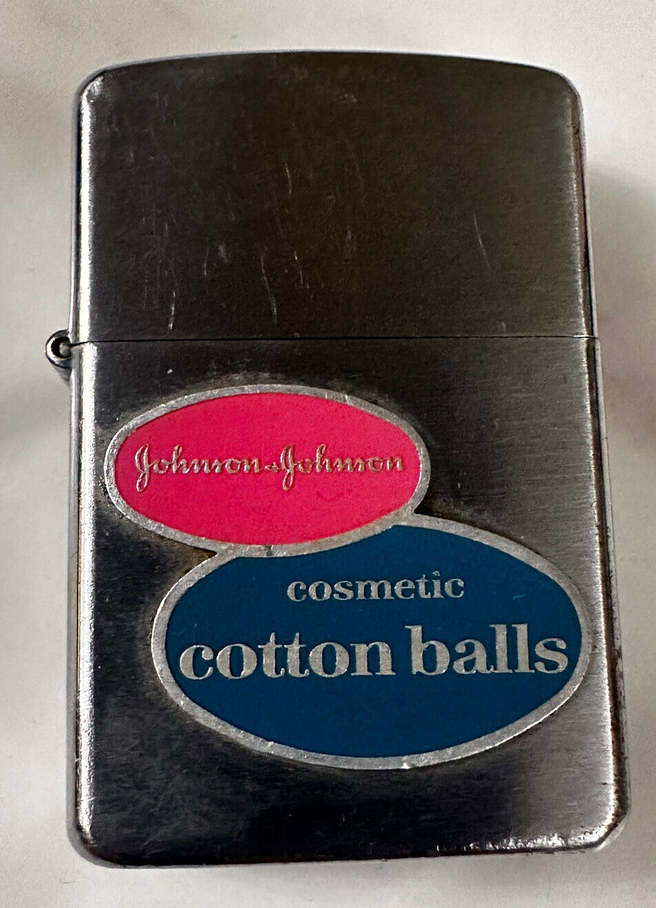 1960’s Johnson & Johnson Cosmetic Cotton Balls Idealine Made in Japan Lighter