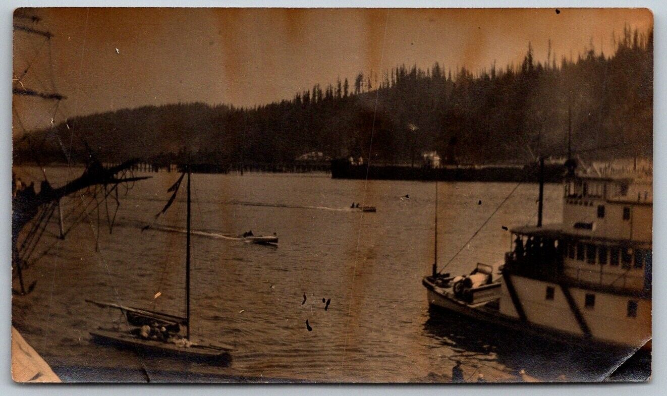 Steamer Tahoma On Columbia River Original Antique Photograph