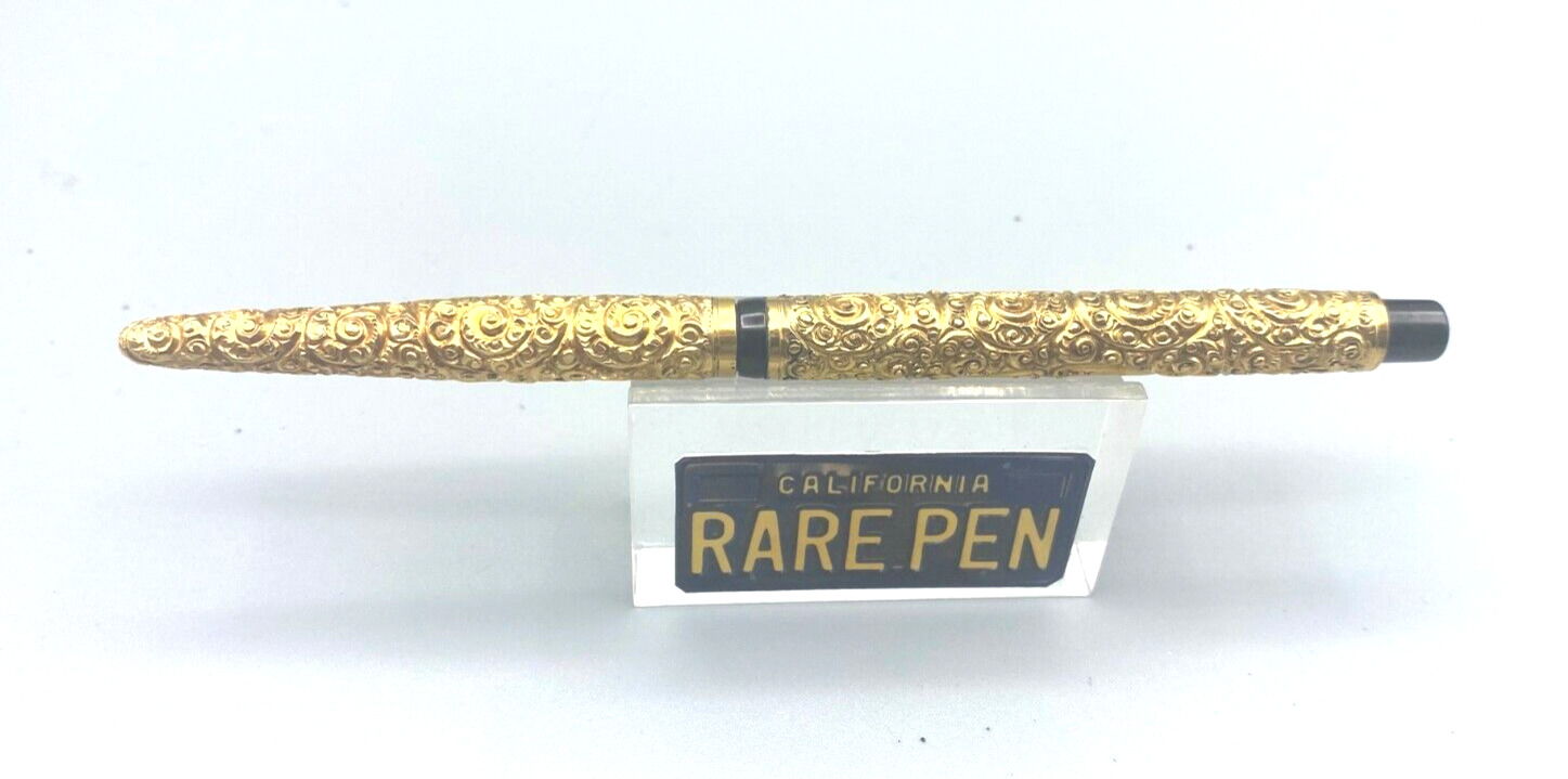 Vintage PAUL WIRT Scroll FULL Overlay Fountain Pen Eyedropper Taper Cap 14K nib