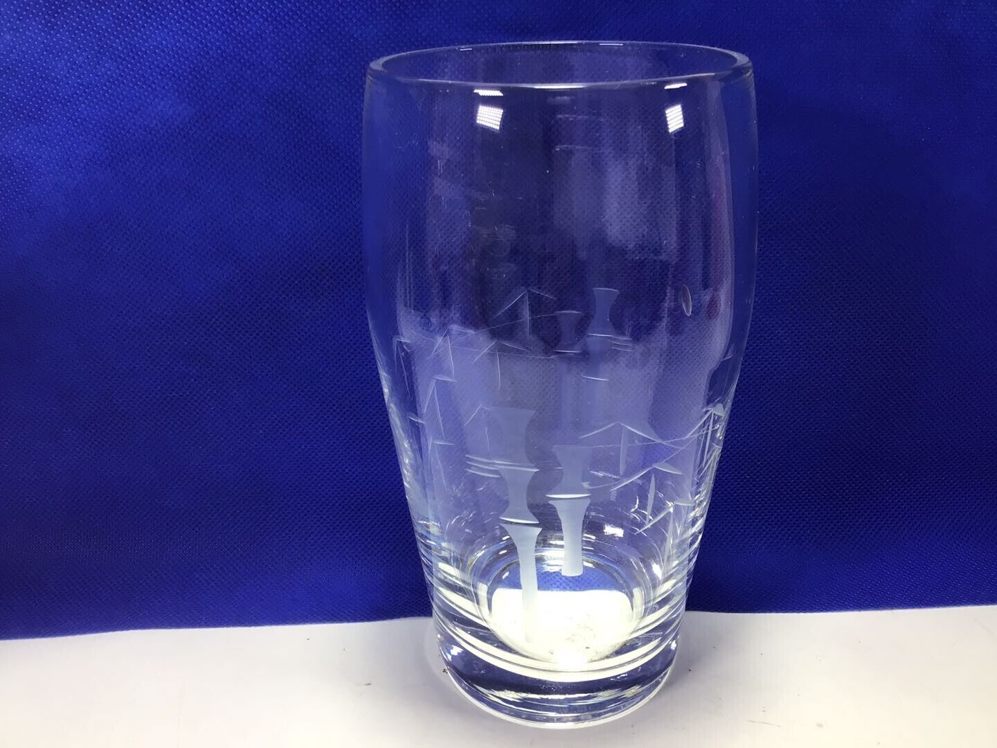 U27 Vintage Antique Crystal Clear Noritake Bamboo Water Tumbler Beer Glass