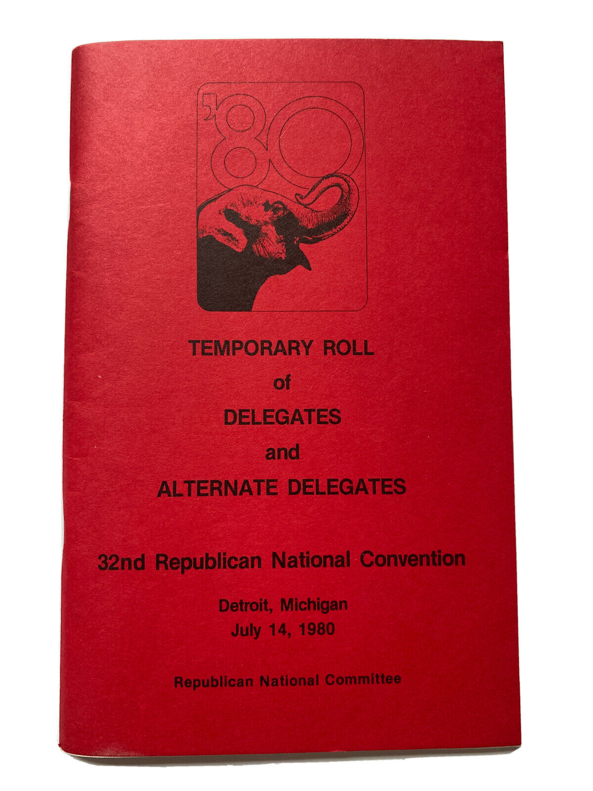 1980 Republican National Convention Ronald Reagan Temporary Roll of Delegates