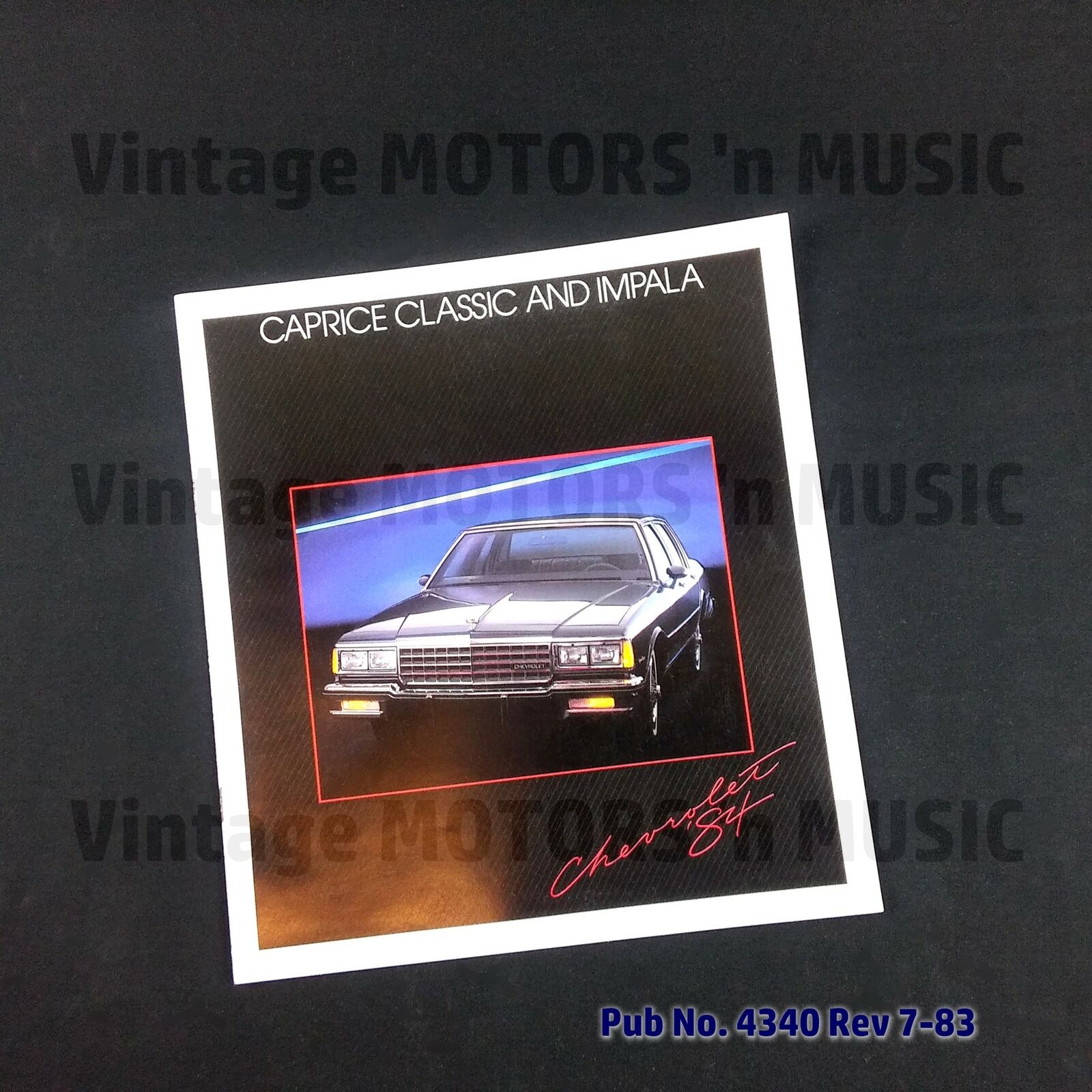UNCIRCULATED 1984 Chevrolet Caprice & Impala 16 pg Brochure Pub #4340 Rev: 7-83