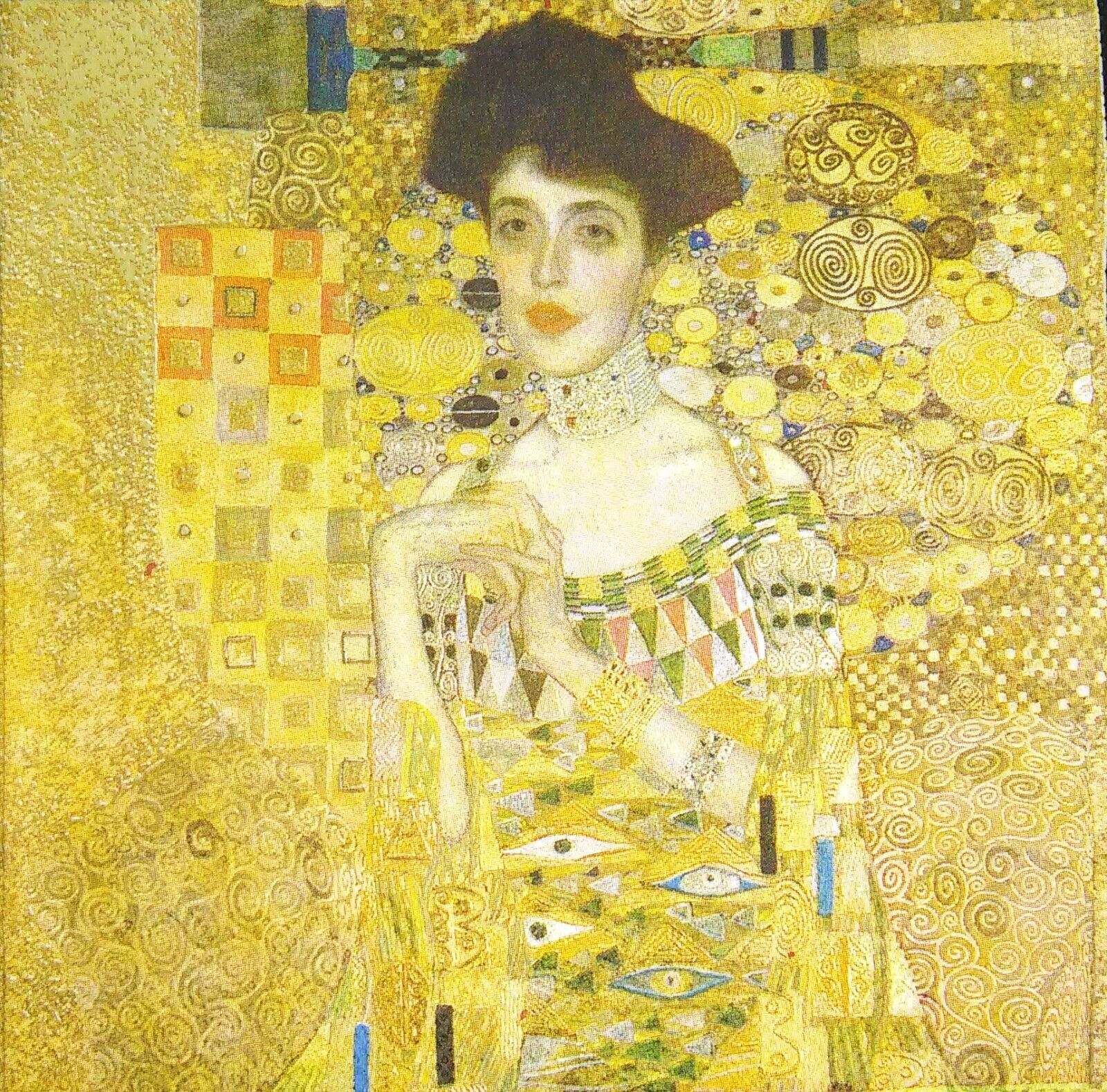 M580# 3 x Single Paper Napkins Decoupage Painting Lady Adele Bloch Bouer Klimt