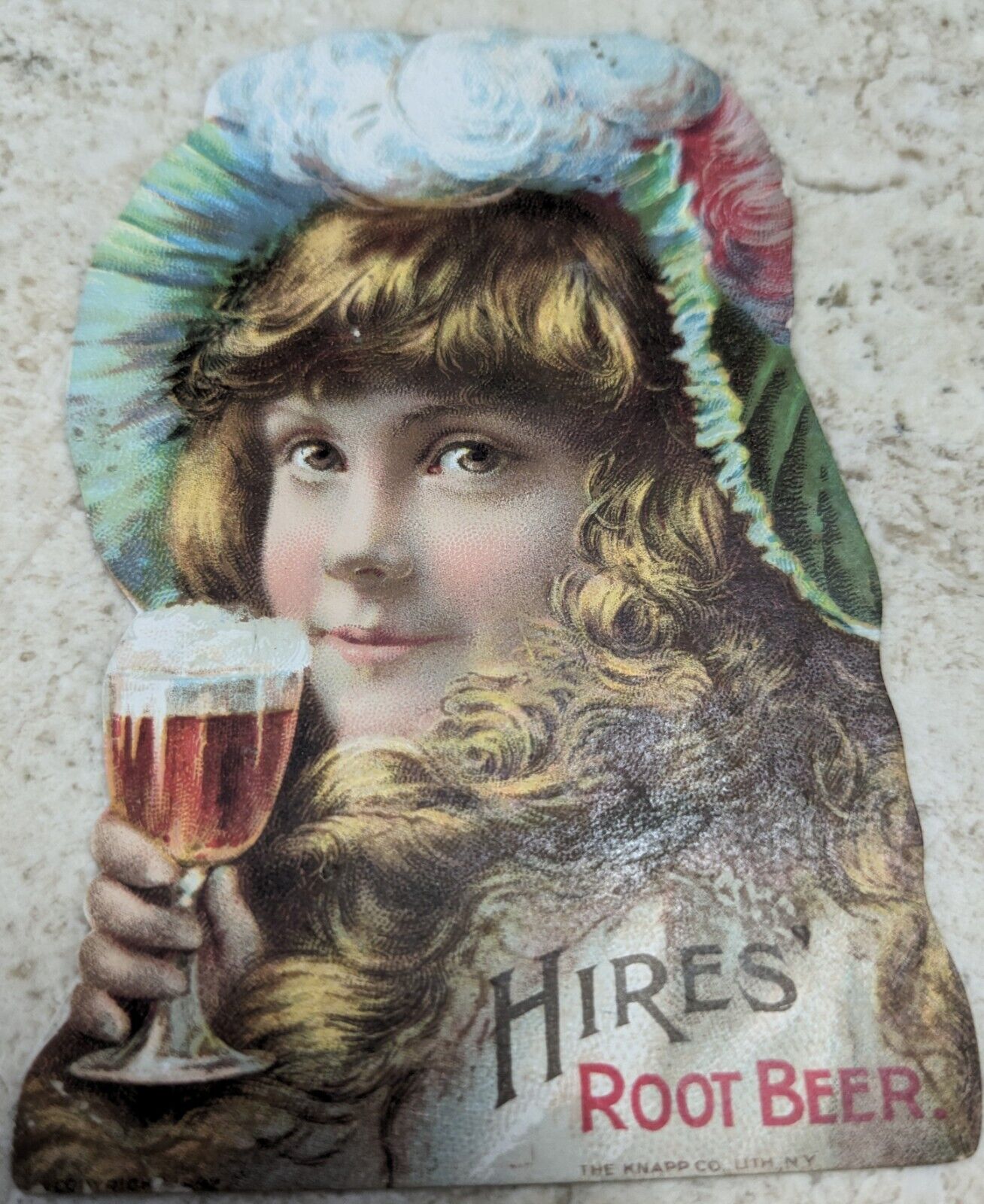 *RARE* VICTORIAN TRADE CARD GORGEOUS GIRL, HIRES ROOT BEER, THE KNAPP CO.