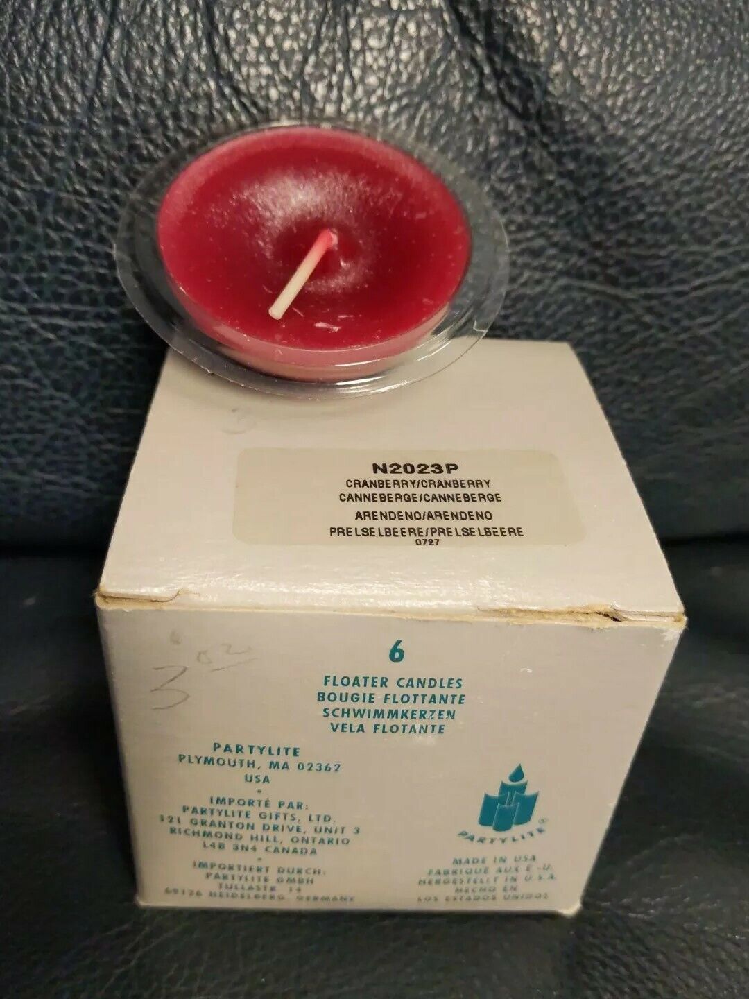6 Partylite Cranberry Floater Candles in Original Box Red