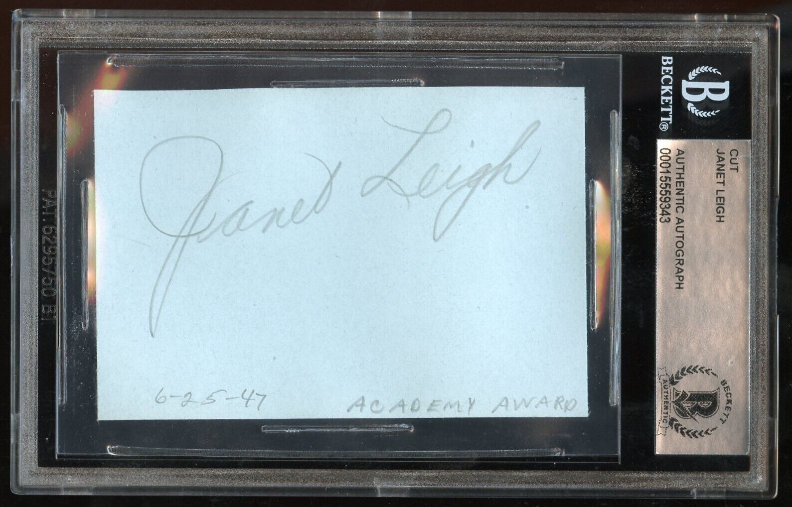 Janet Leigh d2004 signed autograph auto 2x3 cut Singer & Actress in Psycho BAS