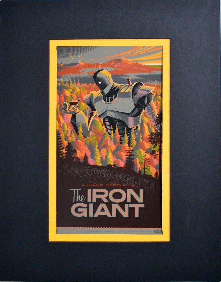The IRON GIANT Professionally Matted PRINT Mondo Laurent Durieux art