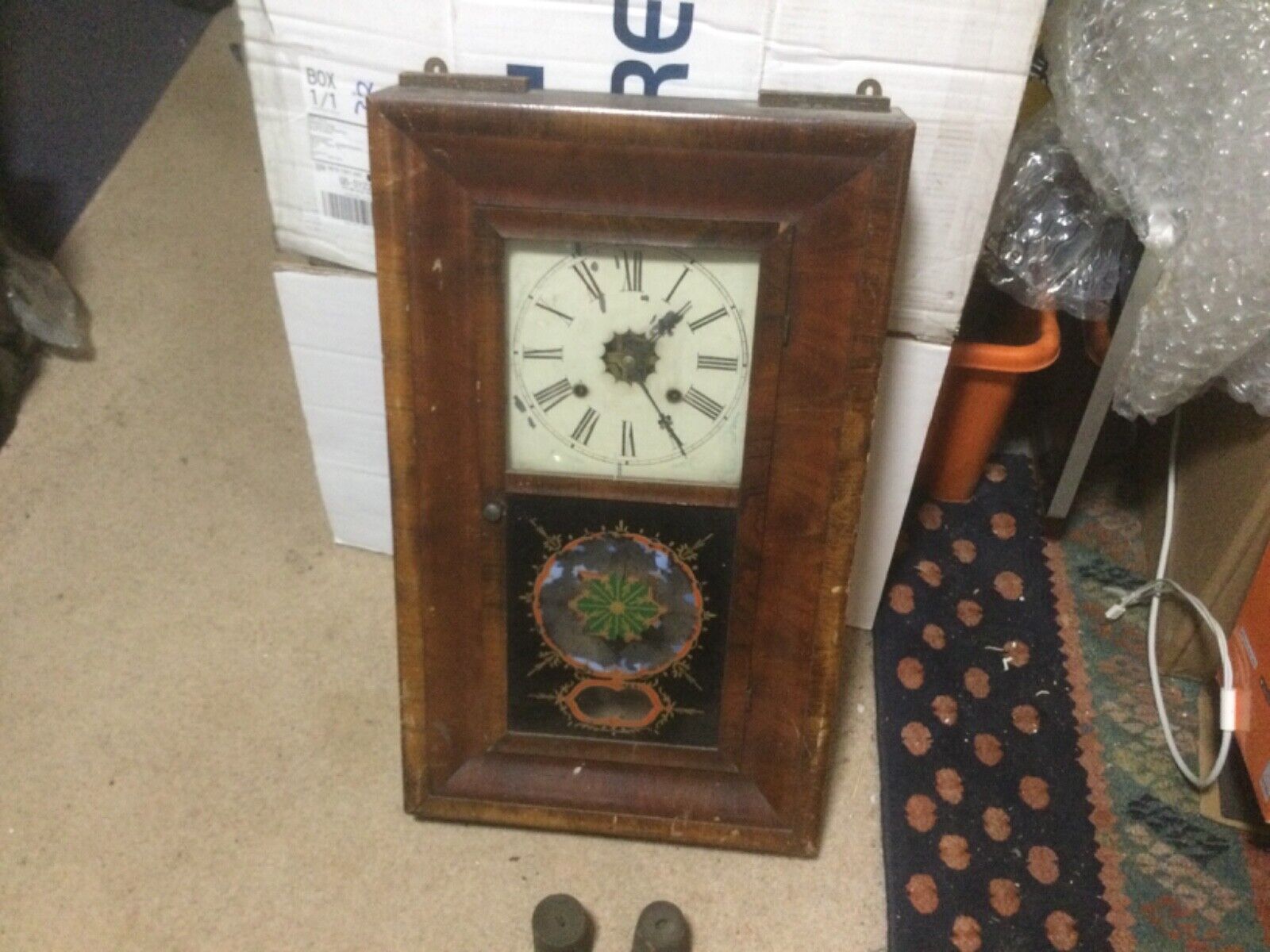 antique Waterbury clock company wall clock for restoration