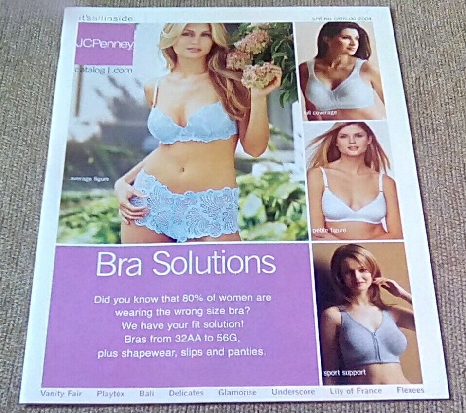 JCPENNEY SPRING 2004 BRA SOLUTIONS CATALOG PB-04 UNDERWEAR [code CA38A for  Sale - Celebrity Cars Blog