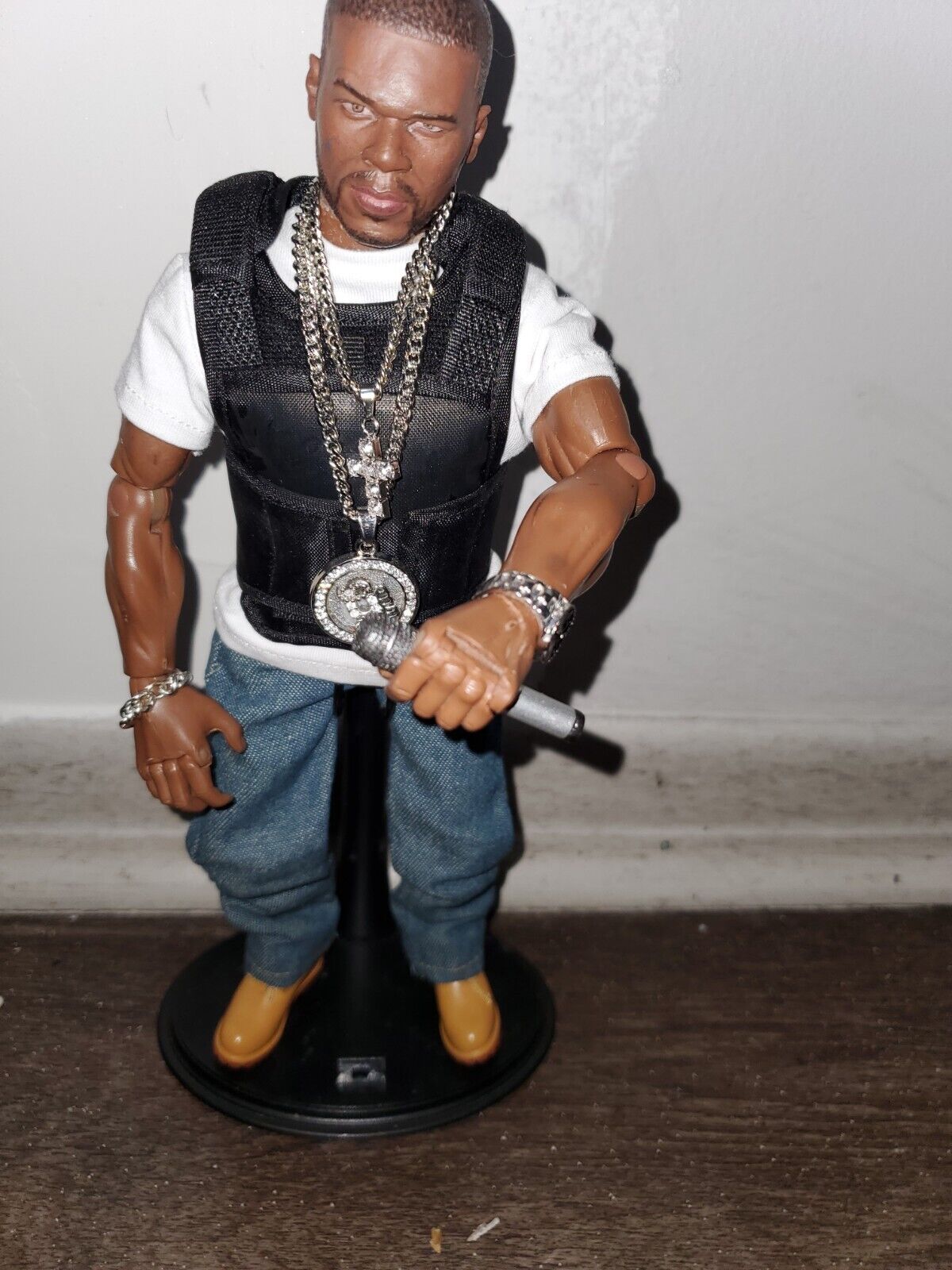 12 Inch (CUSTOM) 50cent the Rapper with JEANS,TIMS,2CHAIN, BRACELET,HAT & ⌚️ 