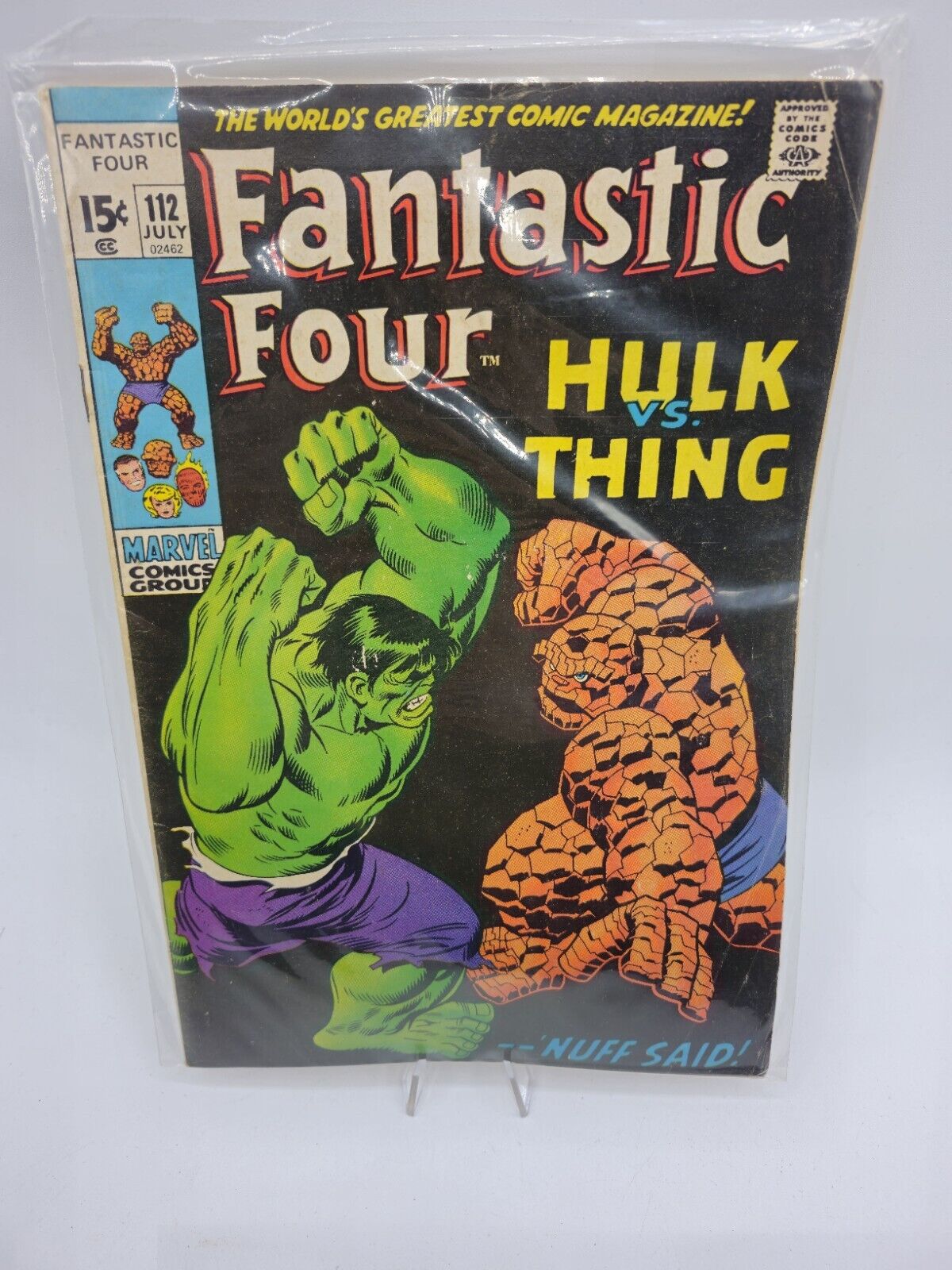 Fantastic Four #112 Vol. 1 (1961) 1971 Marvel Comics  Appearance Hulk Vs. Thing 