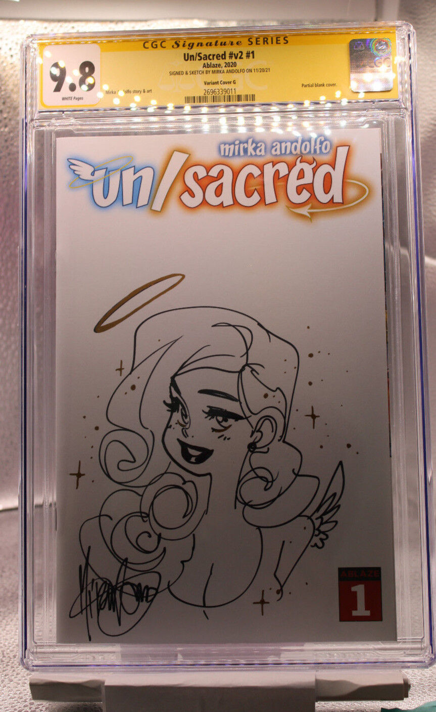UN/SACRED v2 #1 BLANK COVER SKETCH CGC SS 9.8 SS SKETCHED BY MIRKA ANDOLFO