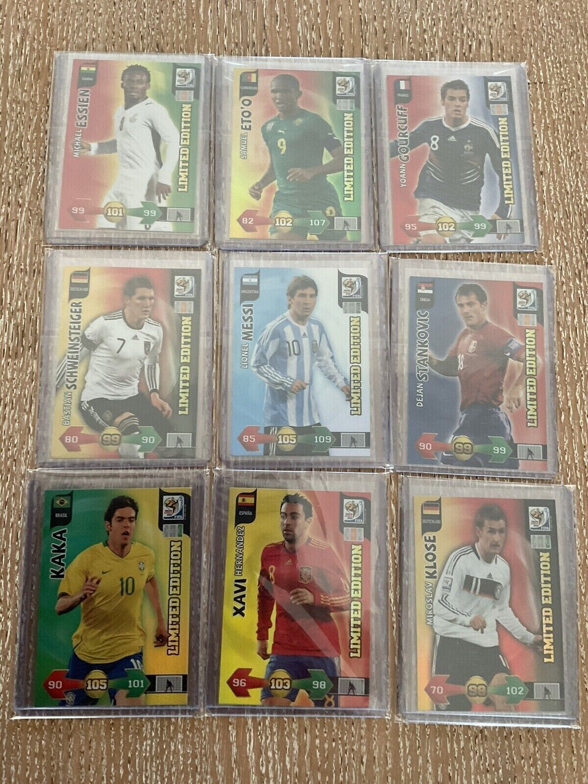 panini adrenalyn xl fifa world cup 2010 limited edition full set 20 cards