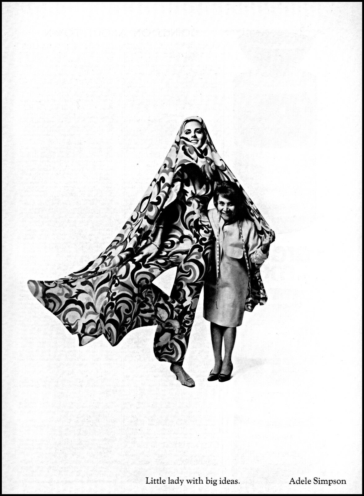 1967 Adele Simpson fashion designer little lady vintage photo print ad ads80