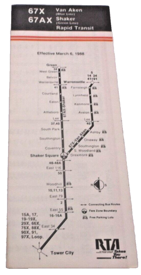 MARCH 1988 GREATER CLEVELAND REGIONAL TRANSIT AUTHORITY PUBLIC TIMETABLE