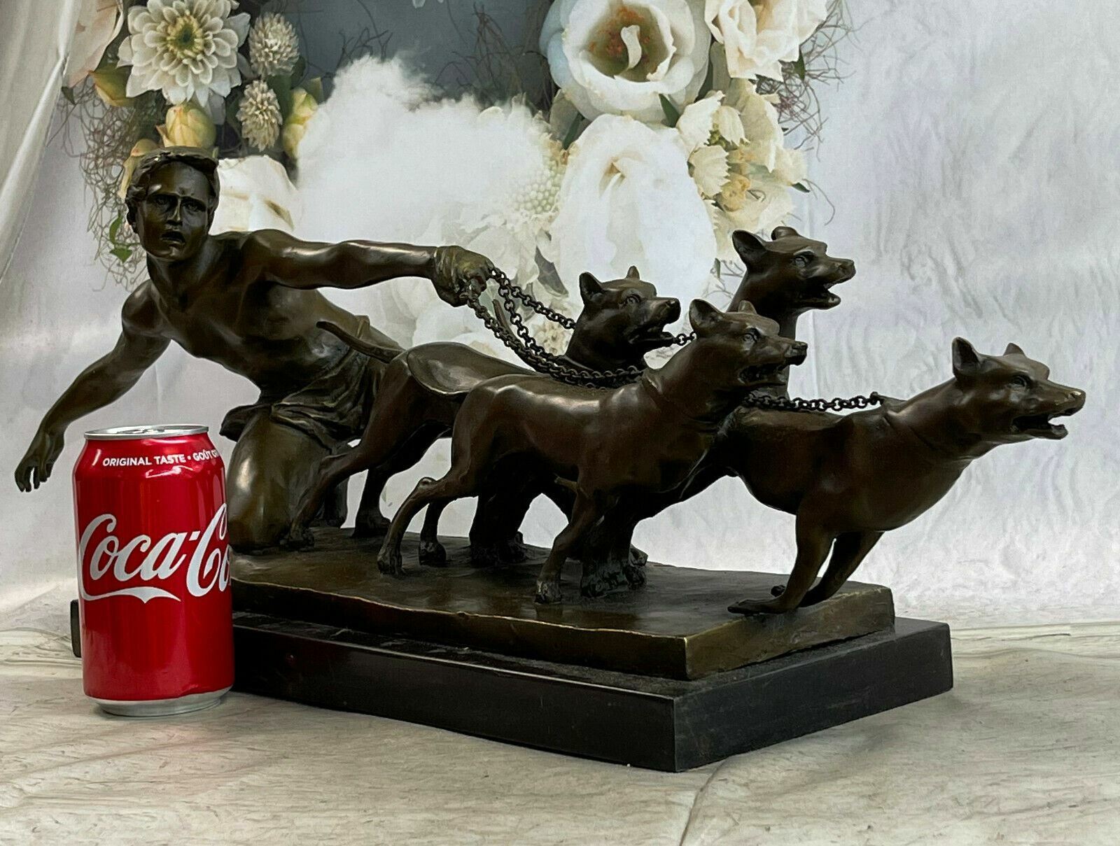 Bronze Sculpture Masterpiece by Kelety Man and His Best Friends Home Office Deco