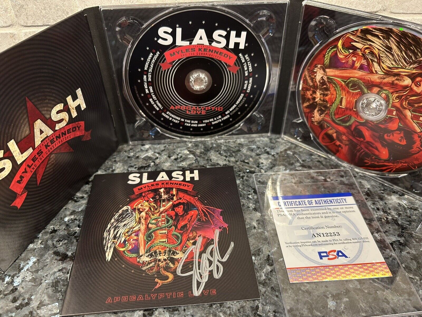 Slash Myles Kennedy Conspirators- Apocalyptic Love cd Signed Autographed PSA COA