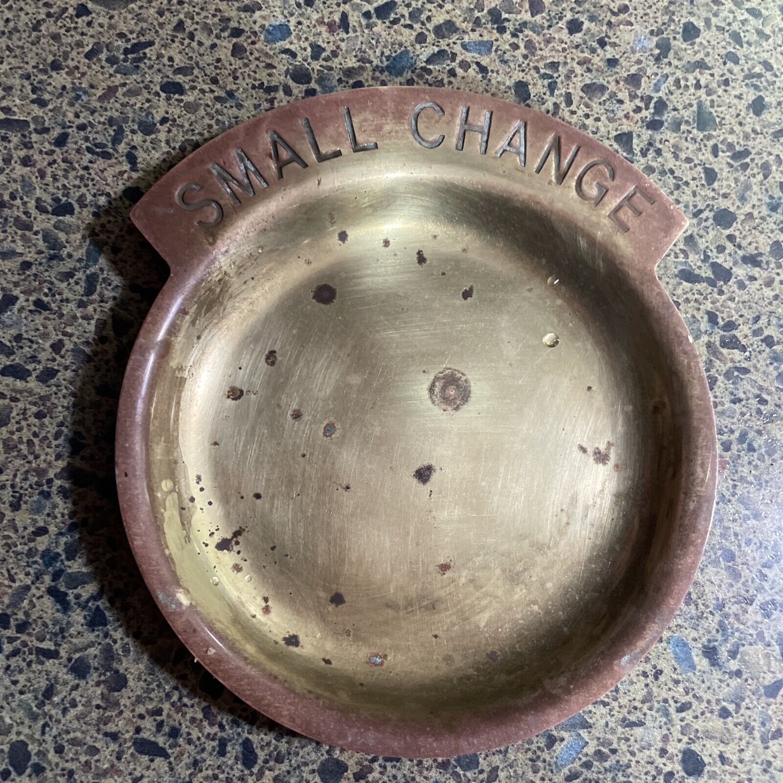 Small Change Brass Dish Money Pocket Coin Holder Tray Trinket Vintage