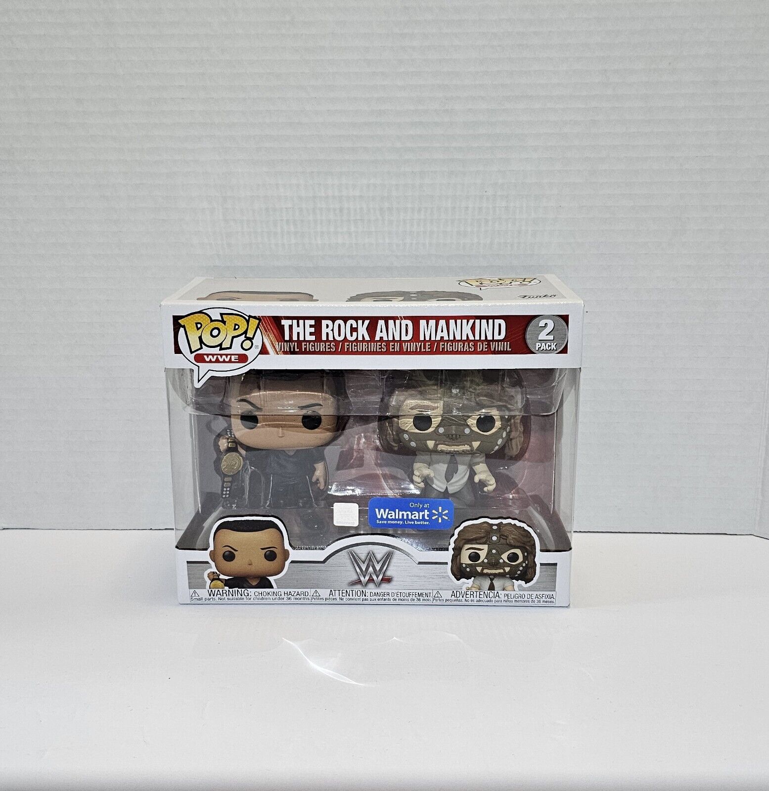 Funko Pop WWE The Rock and Mankind 2 Pack Walmart Exclusive