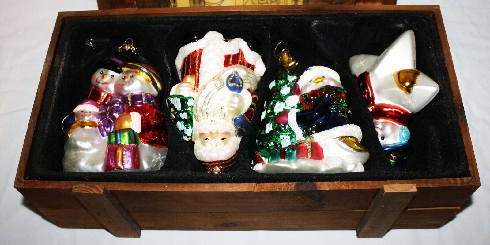 2003 THOMAS PACCONI CLASSICS Large Blown Glass Ornaments SET OF 4