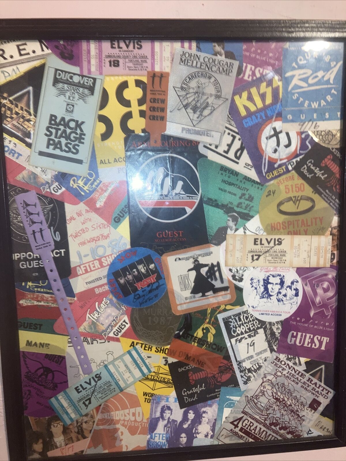 Autographed ticket stub Collage Including ALL of The Best Rock Bands