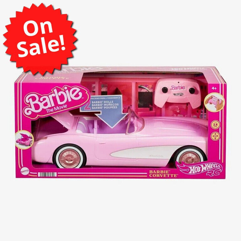 BARBIE The Movie Hot Wheels RC Barbie Corvette Remote Control Car New Robbie