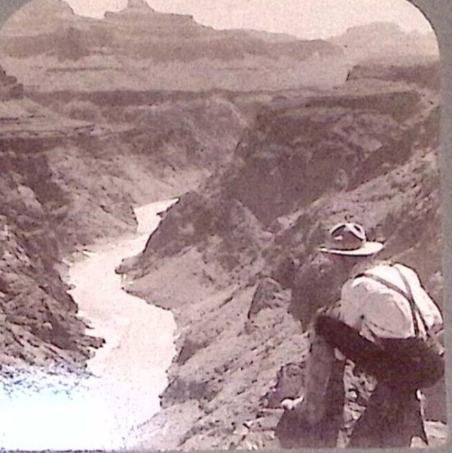 1902 GRAND CANON OF ARIZONA COLORADO RIVER PERITESE POINT STEREOVIEW Z3153