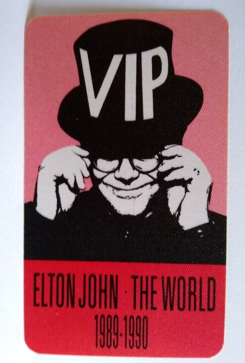 Elton John Backstage Pass Original Vintage 1989 - 1990 The World Tour Red VIP