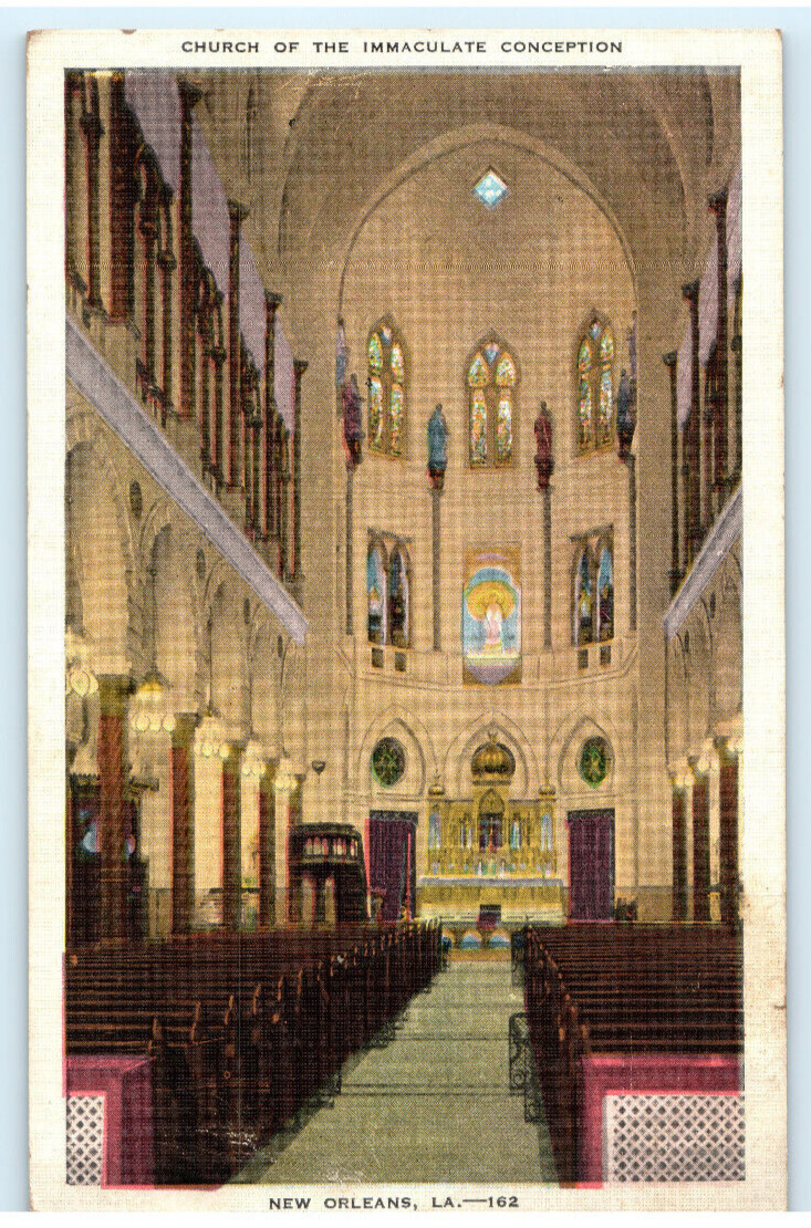 Vintage Postcard, New Orleans, Church of the Immaculate Conception, 1938, Used