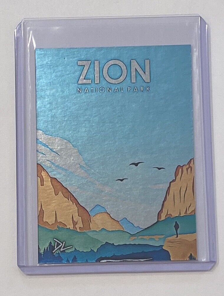 Zion National Park Platinum Plated Artist Signed Trading Card 1/1